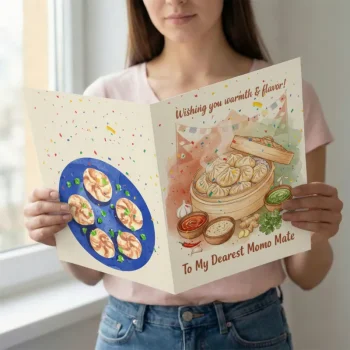 Greetify.In | Greeting Cards Online | Personalised Anniversary & Birthday Cards India 14 Premium Big Size Birthday Card | Momo Mate Friendship Seasoned Memories Companion Greeting Card